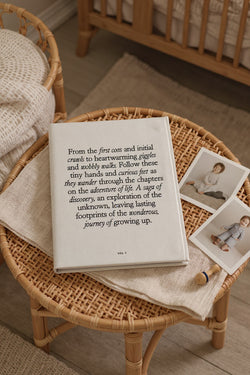 TINY STEPS | Baby Linen Photo Album